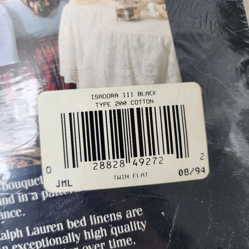 New Rare Ralph Lauren Isadora Black Floral Twin 2PC Sheet Set